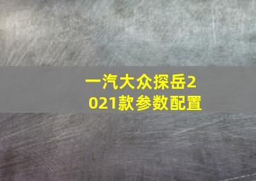 一汽大众探岳2021款参数配置