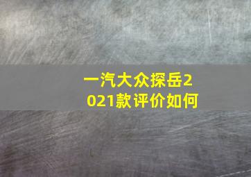 一汽大众探岳2021款评价如何