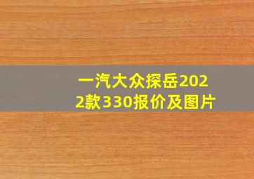 一汽大众探岳2022款330报价及图片