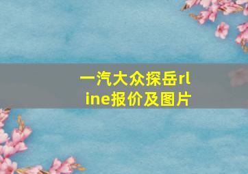 一汽大众探岳rline报价及图片