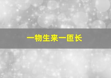 一物生来一匝长