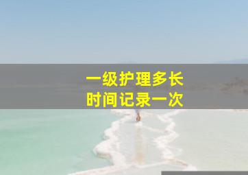 一级护理多长时间记录一次