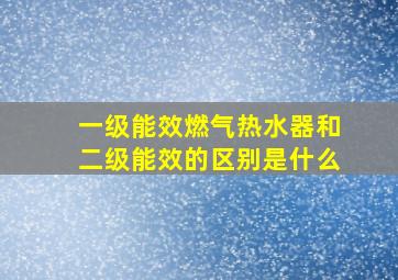 一级能效燃气热水器和二级能效的区别是什么