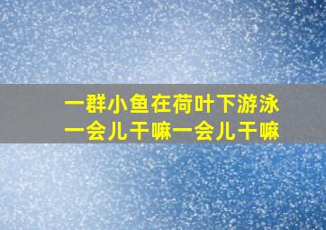 一群小鱼在荷叶下游泳一会儿干嘛一会儿干嘛