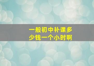 一般初中补课多少钱一个小时啊