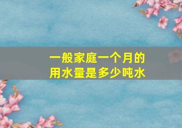 一般家庭一个月的用水量是多少吨水