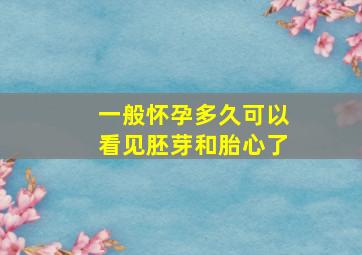 一般怀孕多久可以看见胚芽和胎心了