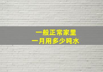 一般正常家里一月用多少吨水