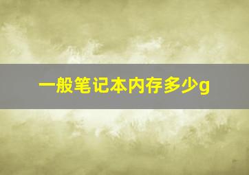 一般笔记本内存多少g