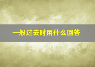 一般过去时用什么回答