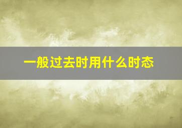 一般过去时用什么时态