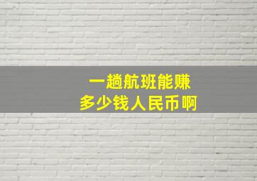 一趟航班能赚多少钱人民币啊