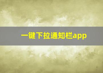 一键下拉通知栏app