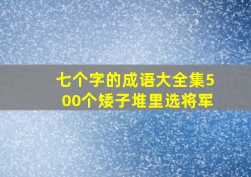 七个字的成语大全集500个矮子堆里选将军