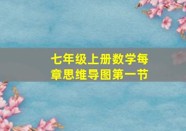 七年级上册数学每章思维导图第一节