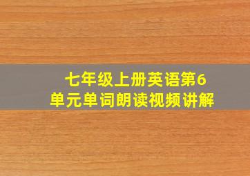 七年级上册英语第6单元单词朗读视频讲解