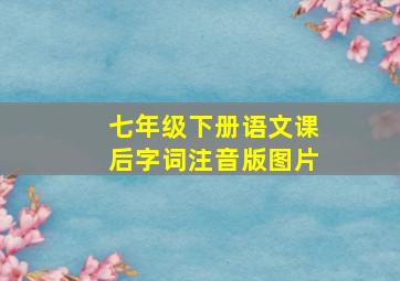 七年级下册语文课后字词注音版图片