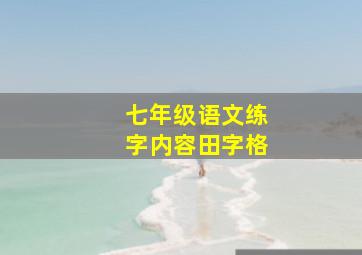 七年级语文练字内容田字格