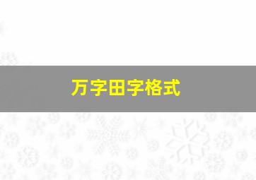 万字田字格式