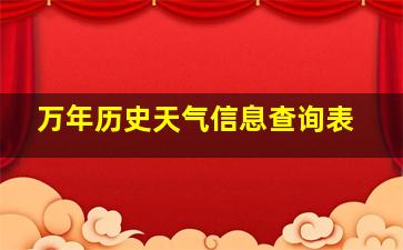 万年历史天气信息查询表