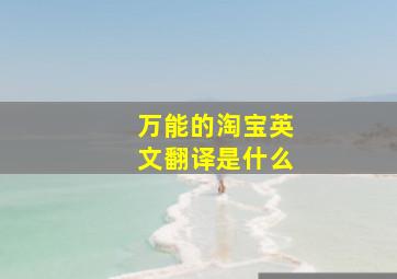 万能的淘宝英文翻译是什么