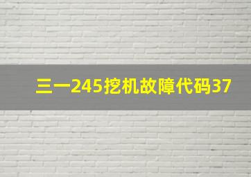 三一245挖机故障代码37