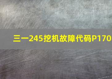 三一245挖机故障代码P170