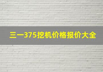 三一375挖机价格报价大全