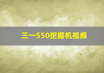 三一550挖掘机视频