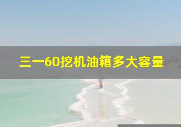 三一60挖机油箱多大容量