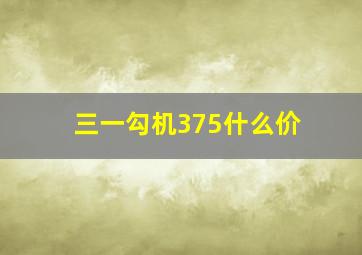 三一勾机375什么价