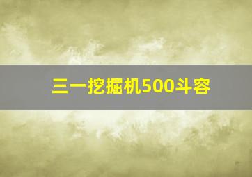 三一挖掘机500斗容