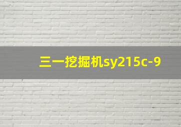 三一挖掘机sy215c-9