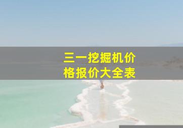 三一挖掘机价格报价大全表