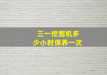 三一挖掘机多少小时保养一次