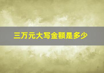 三万元大写金额是多少