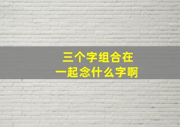 三个字组合在一起念什么字啊