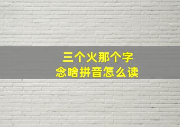 三个火那个字念啥拼音怎么读