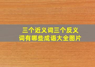 三个近义词三个反义词有哪些成语大全图片