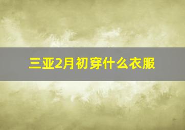 三亚2月初穿什么衣服