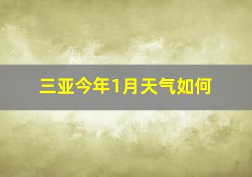 三亚今年1月天气如何