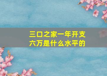 三口之家一年开支六万是什么水平的