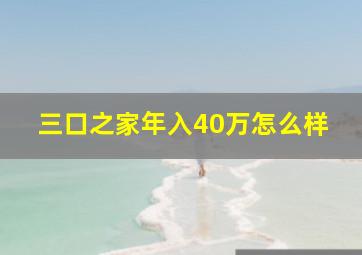 三口之家年入40万怎么样