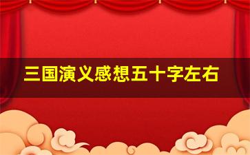 三国演义感想五十字左右