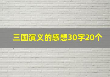 三国演义的感想30字20个