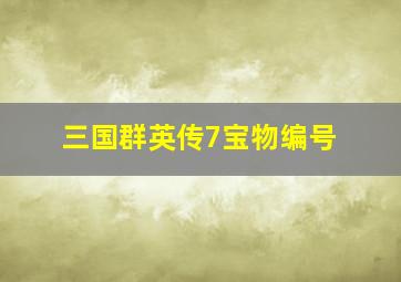 三国群英传7宝物编号