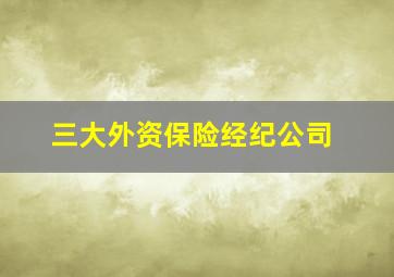 三大外资保险经纪公司