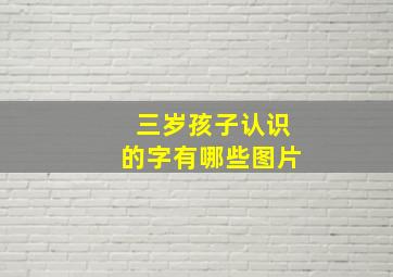 三岁孩子认识的字有哪些图片