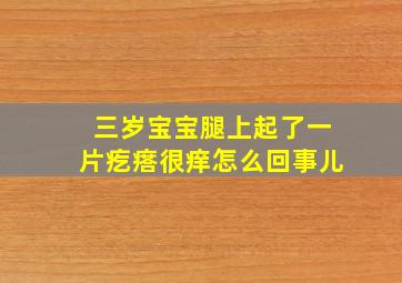 三岁宝宝腿上起了一片疙瘩很痒怎么回事儿