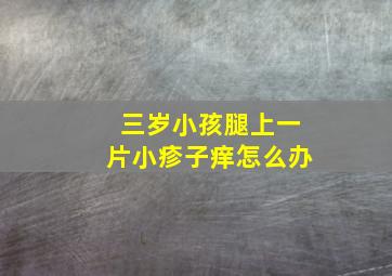 三岁小孩腿上一片小疹子痒怎么办